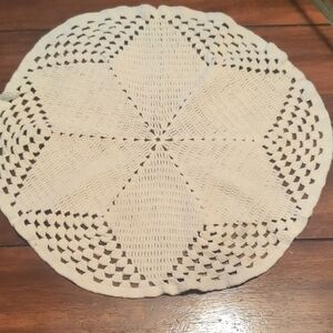 Vintage Handmade Star Pattern  Crochet Doily # 7